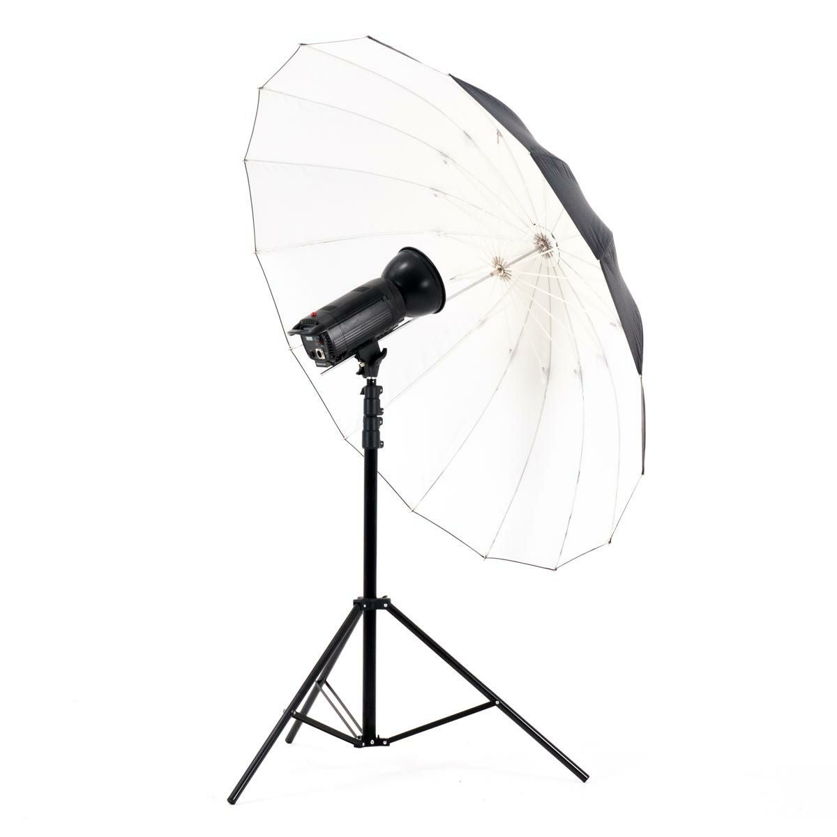 円形に近い16リブ中型グラスファイバーアンブレラ 150cm（ホワイト）PUB-150BW